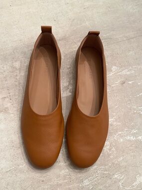 Everlane Cognac Leather Ballet Flats